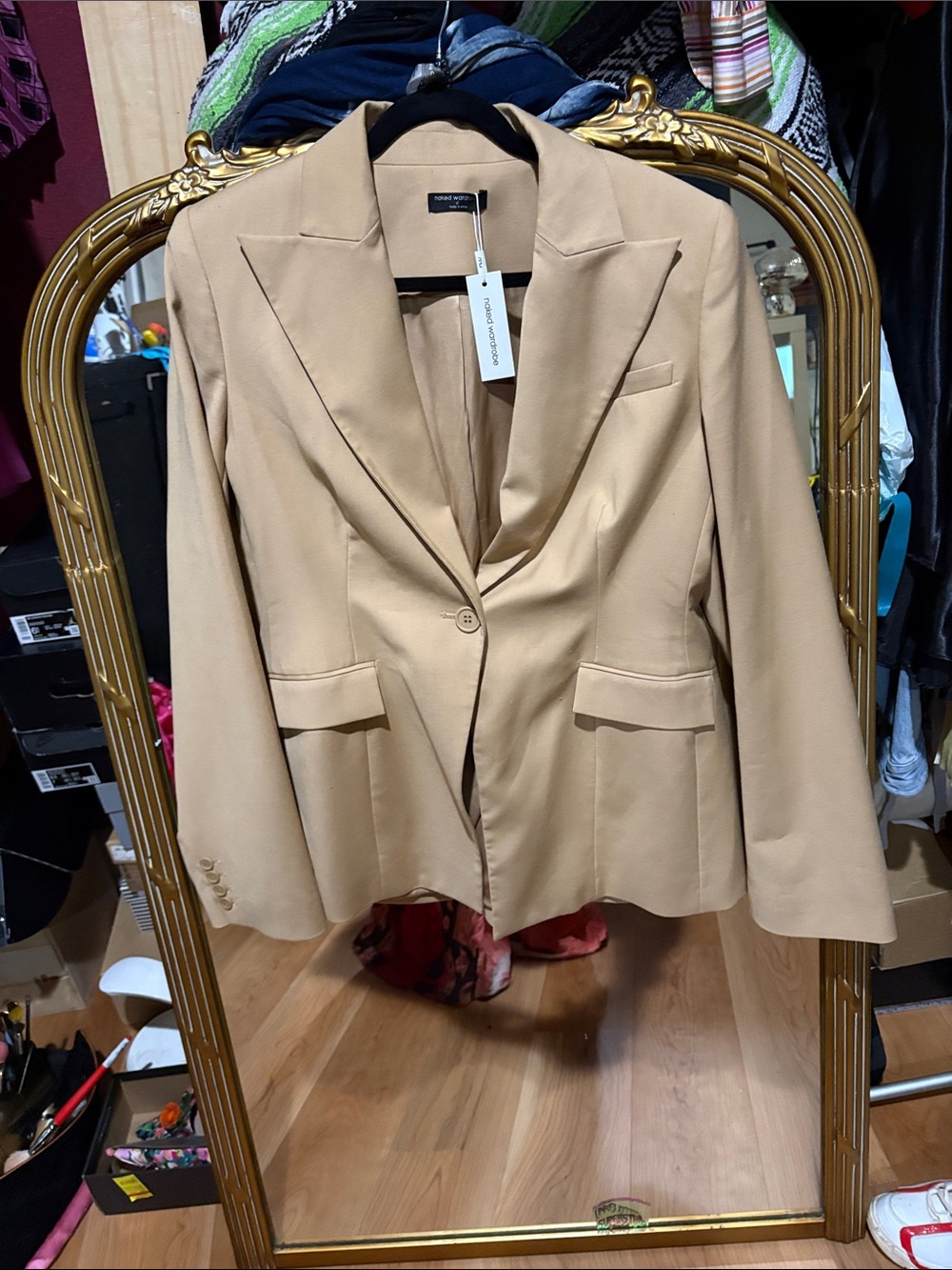 Naked wardrobe Women's Camel One-Button Blazer PLEASE SHARE!